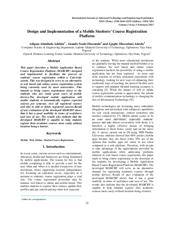 (PDF) Design and Implementation of a Mobile Students' Course ...