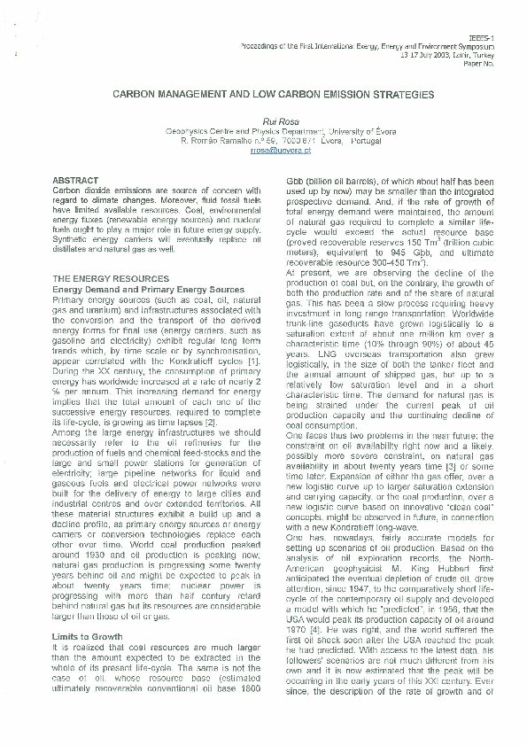 (PDF) Carbon Management and Low Carbon Emission Strategies