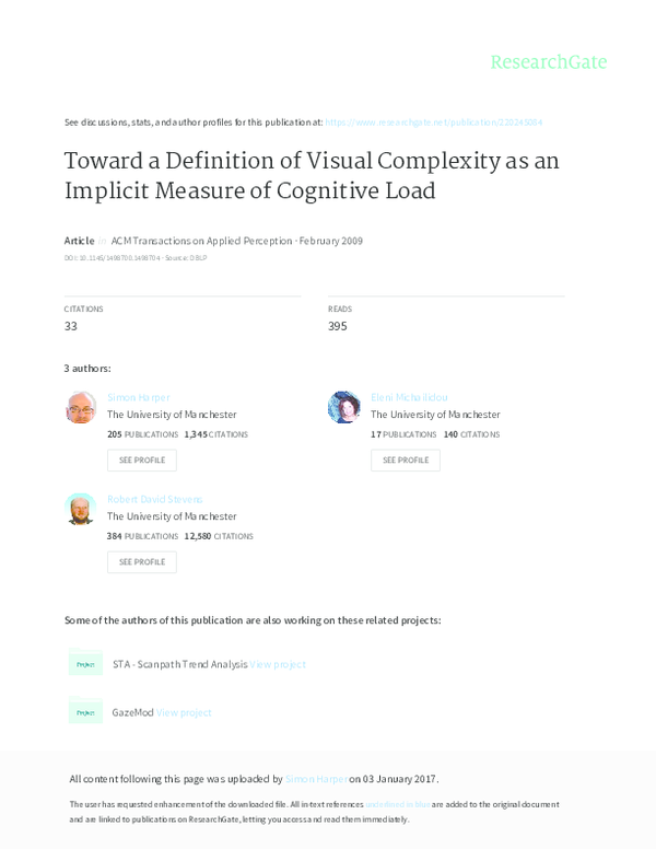 (PDF) Toward a definition of visual complexity as an implicit measure ...