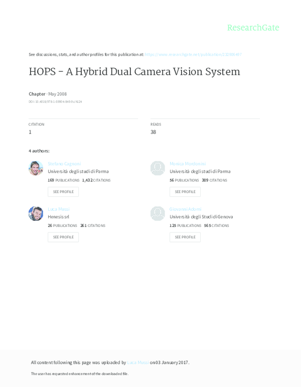 (PDF) HOPS: A Hybrid Dual Camera Vision System