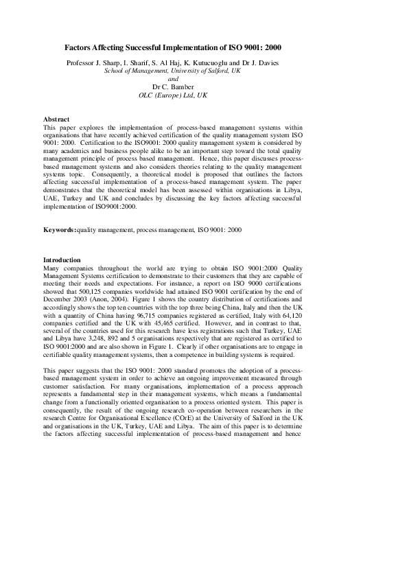 (PDF) Factors Affecting Successful Implementation of Lean Manufacturing
