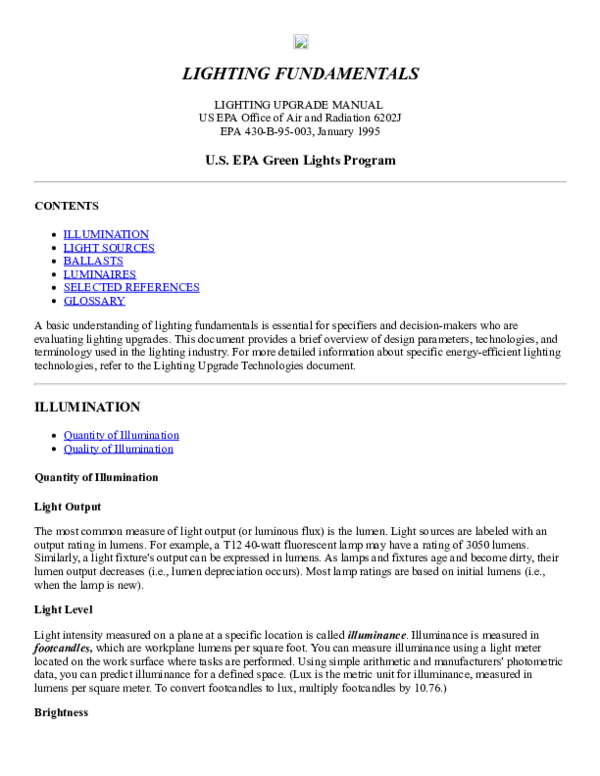 Iesna Lighting Handbook 8th Edition Shelly Lighting