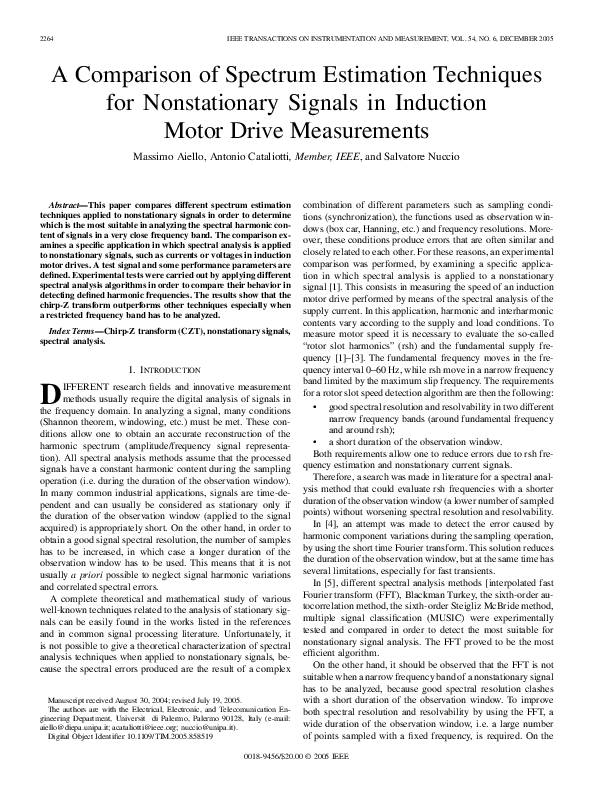 (PDF) A Comparison of Spectrum Estimation Techniques for Nonstationary ...