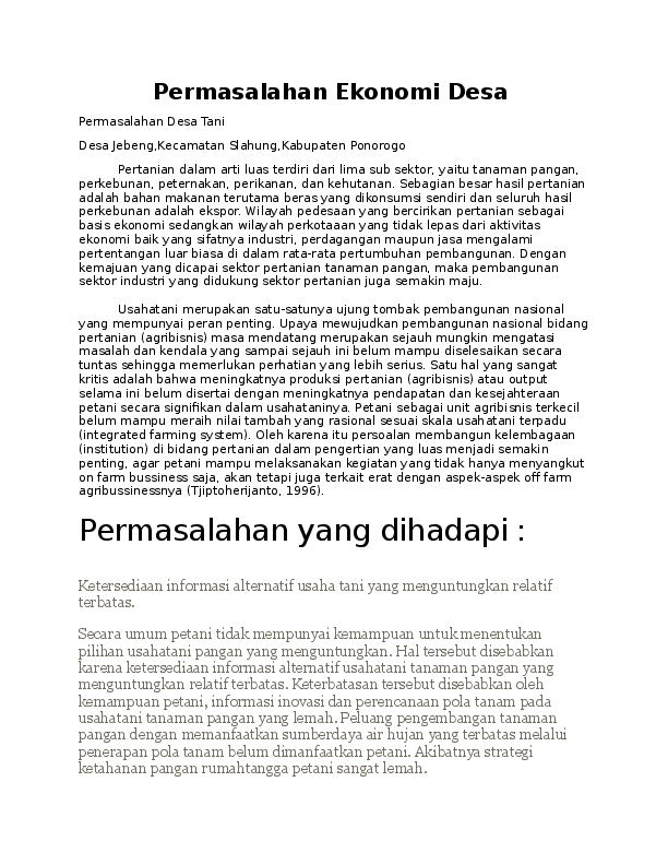 Essay permasalahan ekonomi picture