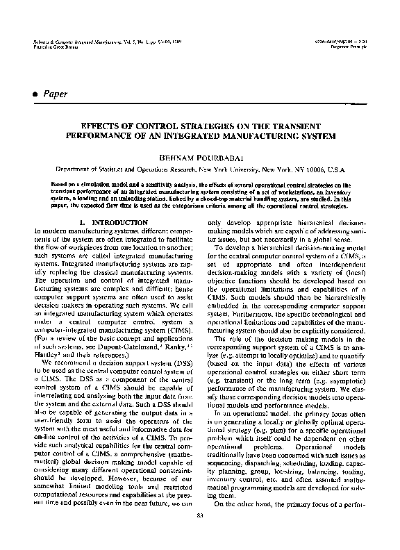 (PDF) Effects of control strategies on the transient performance of an ...