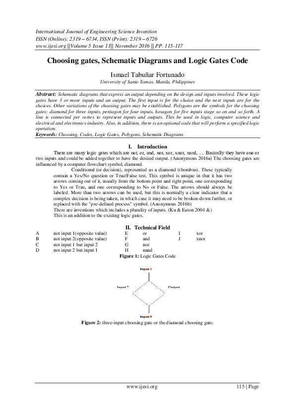 (PDF) Choosing gates, Schematic Diagrams and Logic Gates Code | ajer ...
