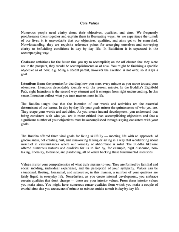 (PDF) Core Values
