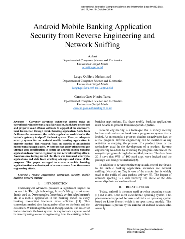 (PDF) Android Mobile Banking Application Security from Reverse ...