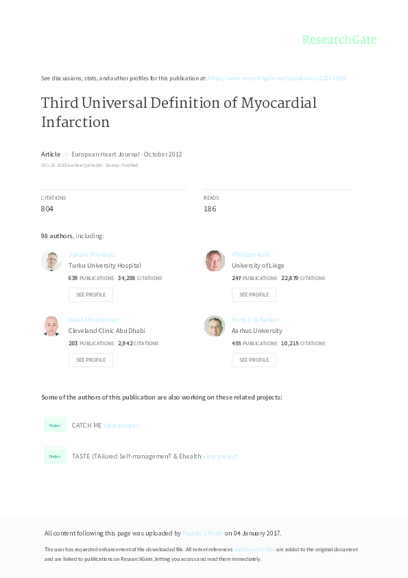 (PDF) Third Universal Definition of Myocardial Infarction