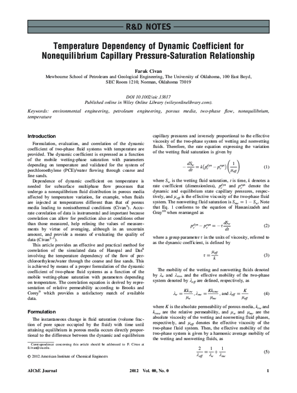(PDF) Temperature dependency of dynamic coefficient for nonequilibrium ...