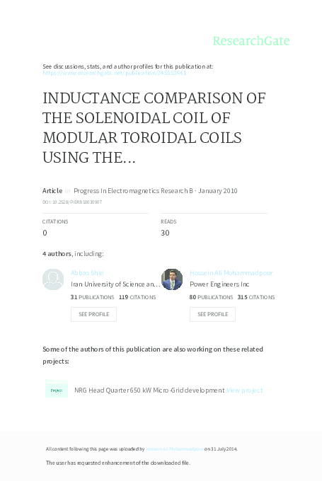 (PDF) Inductance Comparison of the Solenoidal Coil of Modular Toroidal ...
