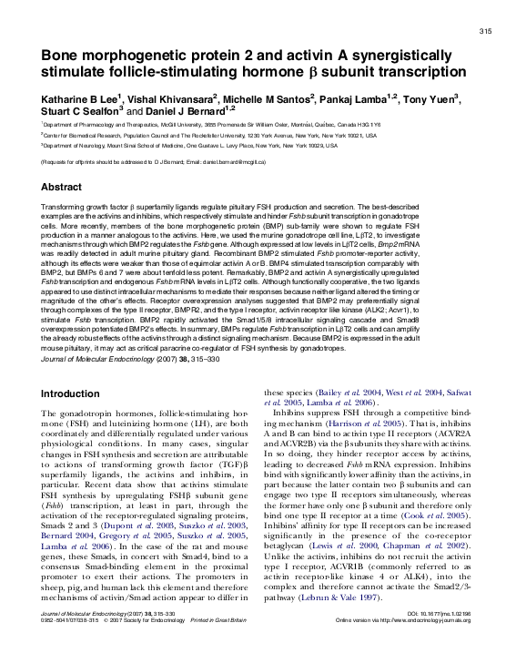 (PDF) Bone morphogenetic protein 2 and activin A synergistically ...