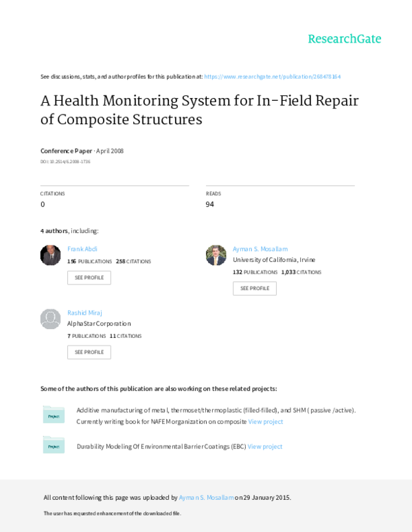 (PDF) A Health Monitoring System for In-Field Repair of Composite ...