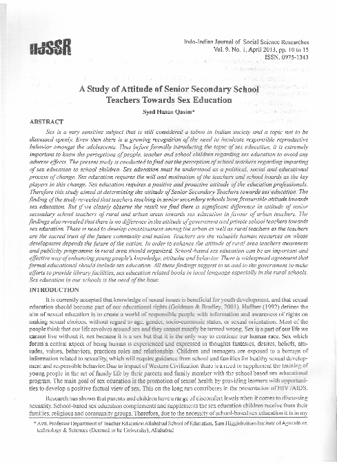 (PDF) A Study of Attitude of Senior Secondary Sehool: Teachers Towards ...