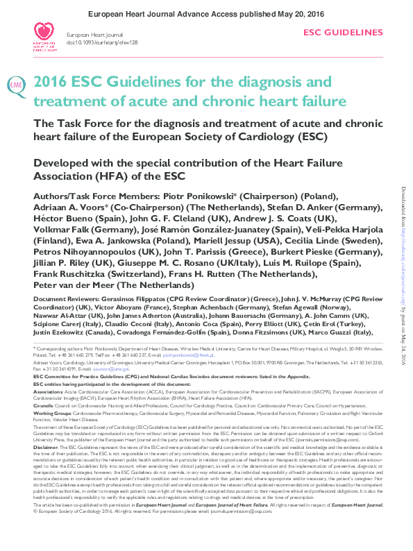 Pdf Esc Guideline Acute And Chronic 2016 Pramanda Putra