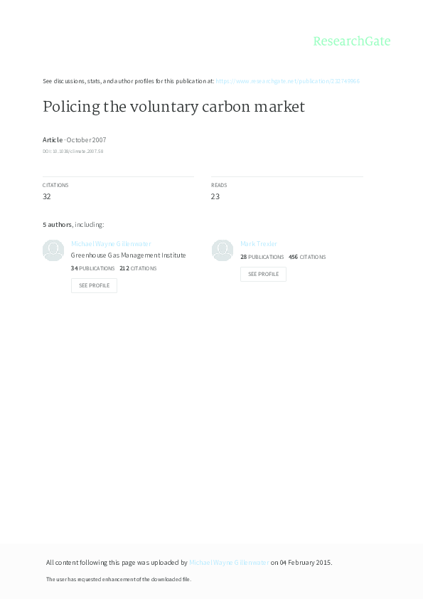 Policing the voluntary carbon market