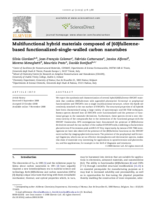 (PDF) Multifunctional hybrid materials composed of [60] fullerenebased