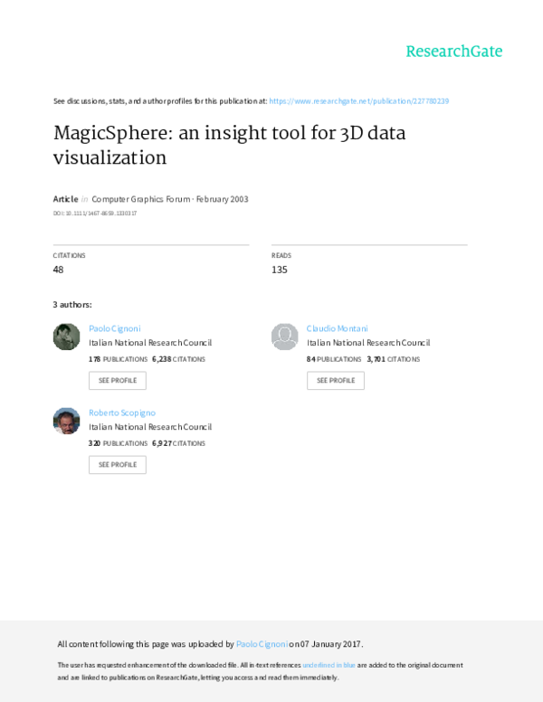 (PDF) MagicSphere: an insight tool for 3D data visualization