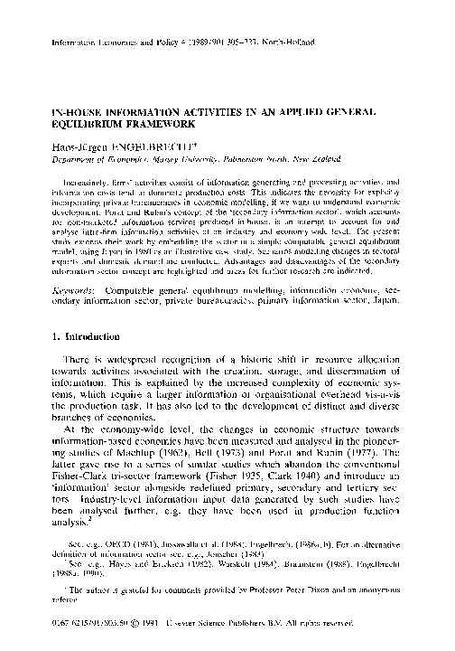 (PDF) Inhouse information activities in an applied general equilibrium