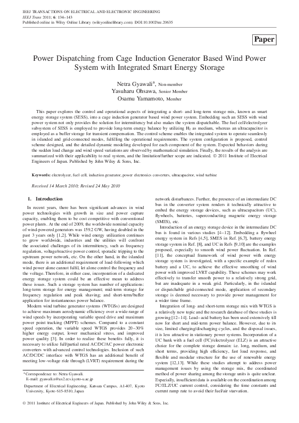 (PDF) Power dispatching from cage induction generator based wind power ...