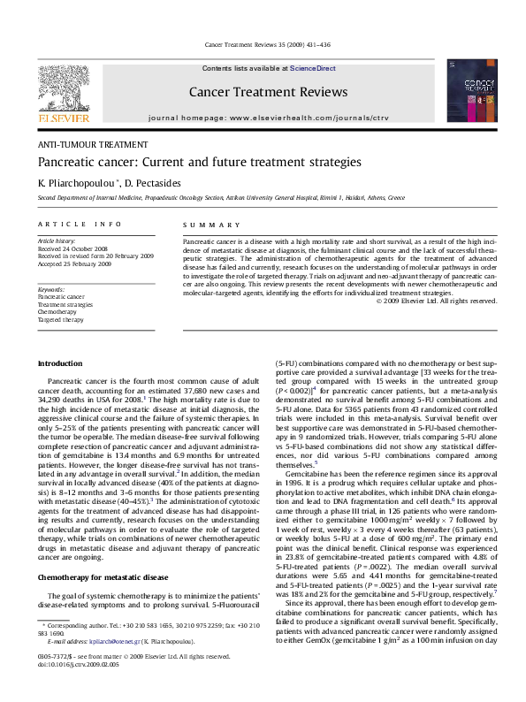 (PDF) Pancreatic cancer: Current and future treatment strategies