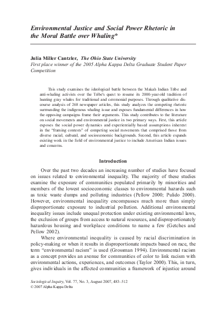 (PDF) Environmental Justice and Social Power Rhetoric in the Moral ...