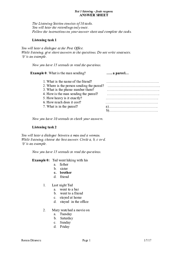 (DOC) Test 3 listening