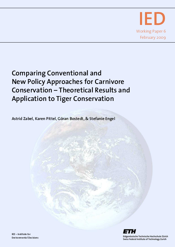 (PDF) Comparing conventional and new policy approaches for carnivore ...