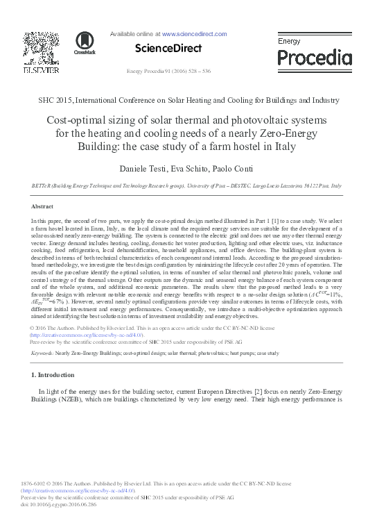 (PDF) Cost-optimal sizing of solar thermal and photovoltaic systems for ...