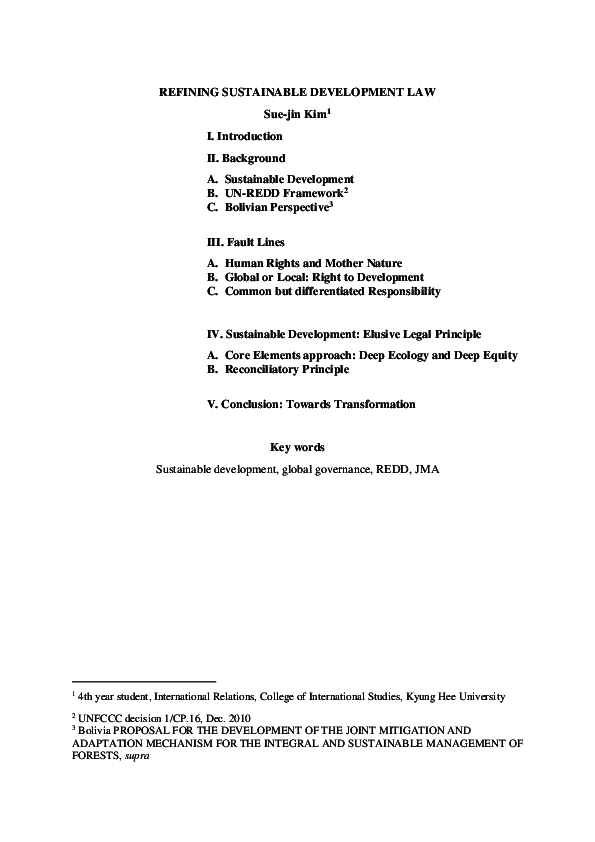 (PDF) REFINING SUSTAINABLE DEVELOPMENT LAW