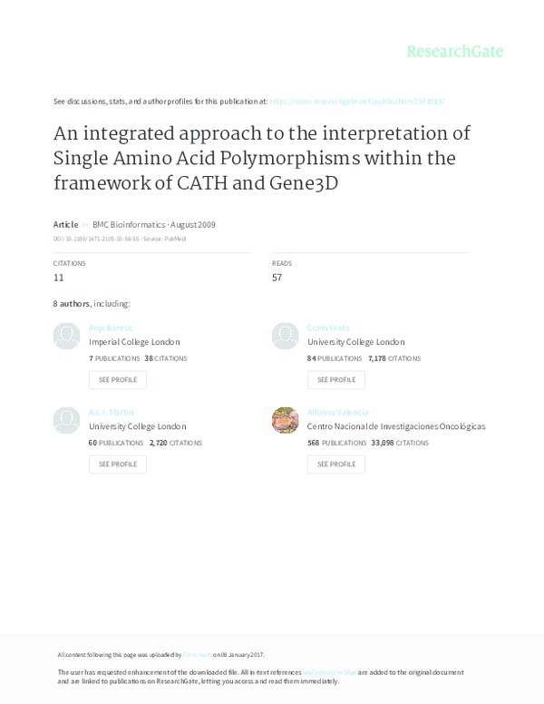 (PDF) An integrated approach to the interpretation of Single Amino Acid ...