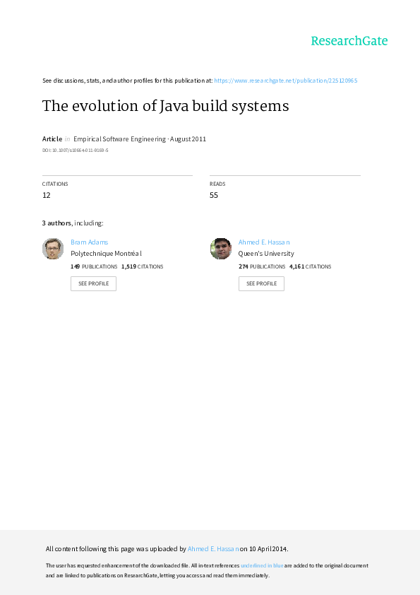 (PDF) The evolution of Java build systems