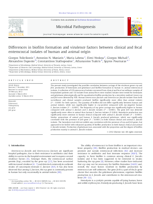 (PDF) Differences in biofilm formation and virulence factors between ...