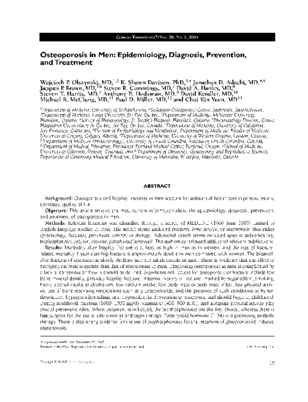 (PDF) Osteoporosis in men: Epidemiology, diagnosis, prevention, and ...