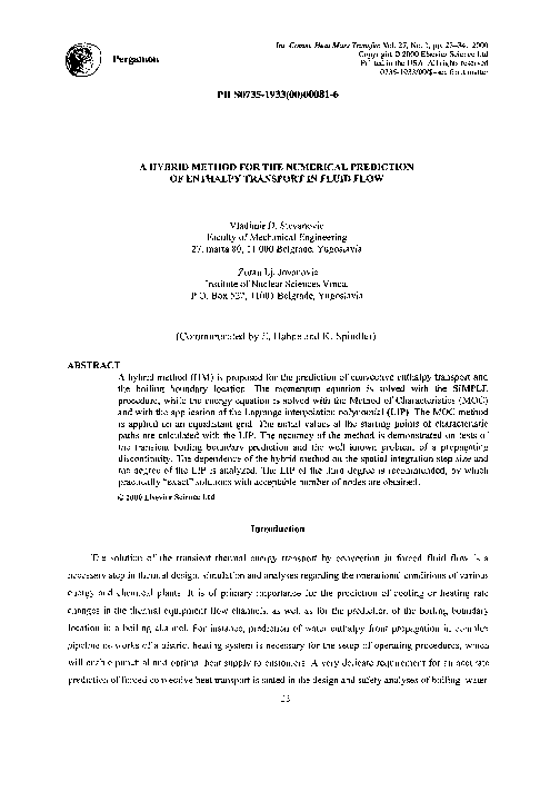 (PDF) A hybrid method for the numerical prediction of enthalpy ...