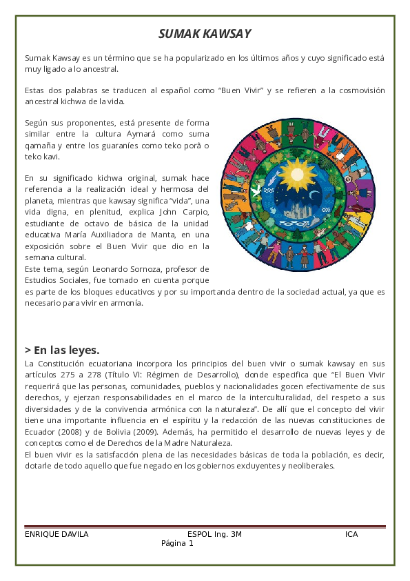 (DOC) SUMAK KAWSAY JosenRique Davila Academia.edu