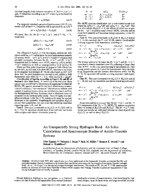 (PDF) An unexpectedly strong hydrogen bond: ab initio calculations and ...