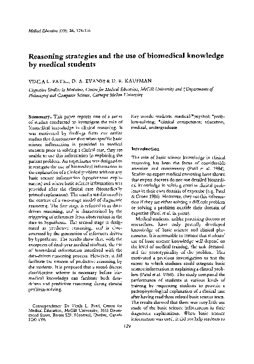 (PDF) Reasoning strategies and the use of biomedical knowledge by ...
