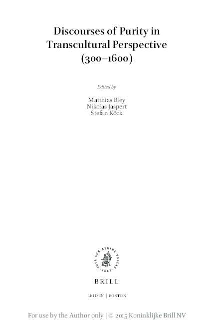 “Sons of Damnation: Franciscans, Muslims, and Christian Purity.” In Discourses of Purity in Transcultural Perspective (300-1600). Ed. Nikolas Jaspert, (Leiden, 2014).