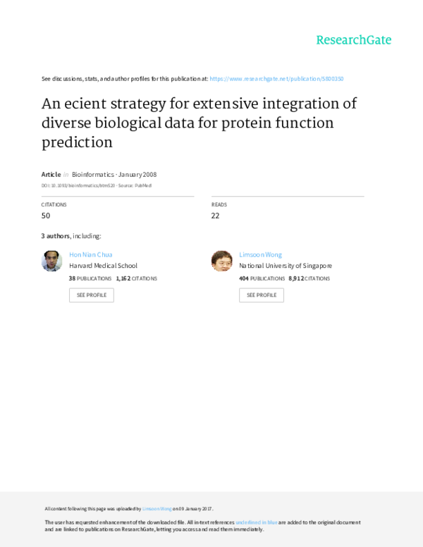 (PDF) An Efficient Strategy for Extensive Integration of Diverse ...