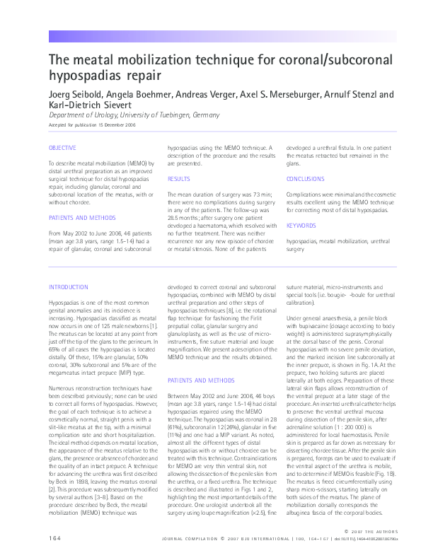 (PDF) The meatal mobilization technique for coronal/subcoronal ...