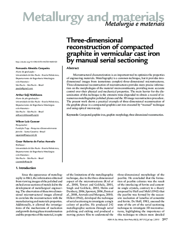 (PDF) Threedimensional reconstruction of compacted graphite in