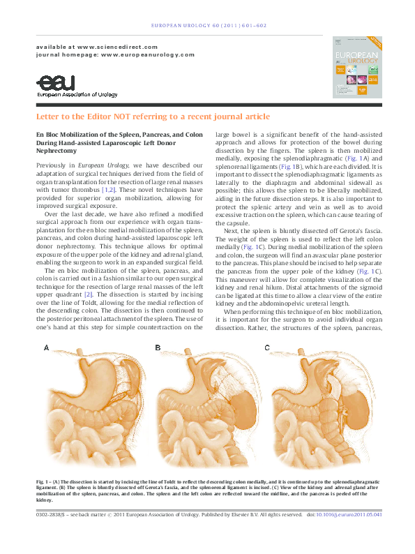 (PDF) En Bloc Mobilization of the Spleen, Pancreas, and Colon During ...