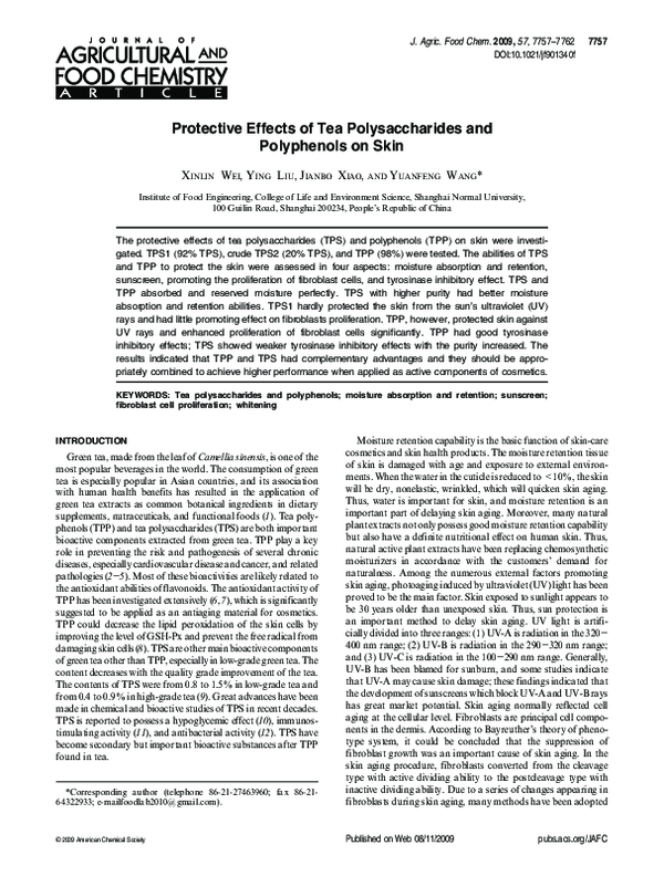 (PDF) Protective effects of tea polysaccharides and polyphenols on skin