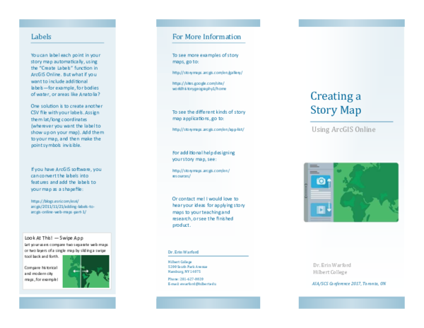(PDF) Creating a Story Map (foldable brochure)
