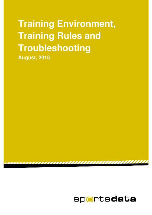 (PDF) Training Environment, Training Rules and Troubleshooting Kevin