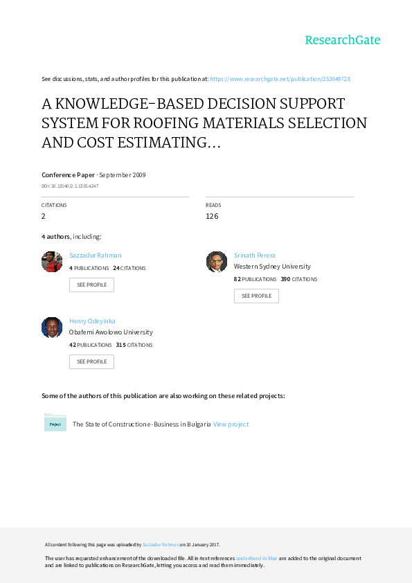 (PDF) A knowledge-based decision support system for roofing materials ...