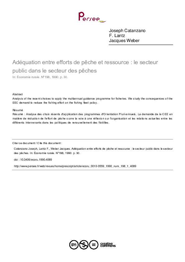 (PDF) Adéquation entre efforts de pêche et ressource : le secteur ...