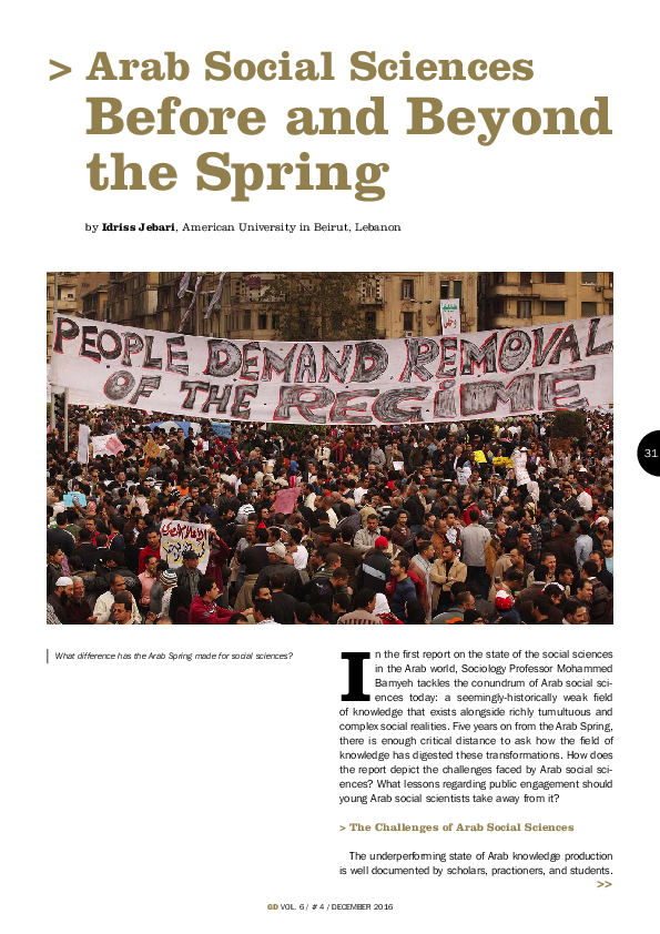 (PDF) Arab Social Sciences What difference has the Arab Spring made