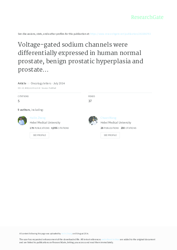 (PDF) Voltage-gated sodium channels were differentially expressed in ...